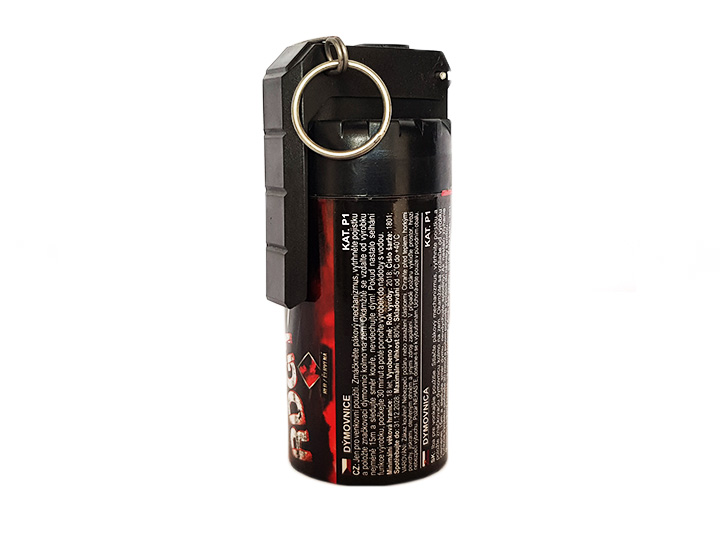 Grenadă de mână cu fum roșu cu detonator de părghie