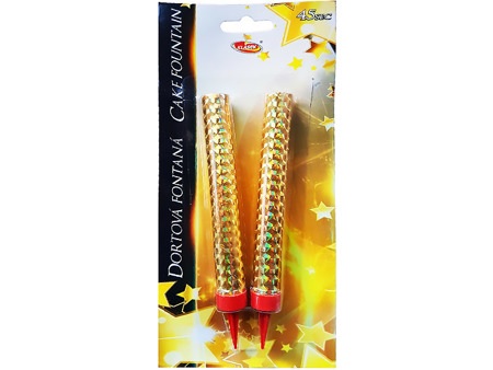 Fântână arteziană de tort 12cm 2buc - auriu